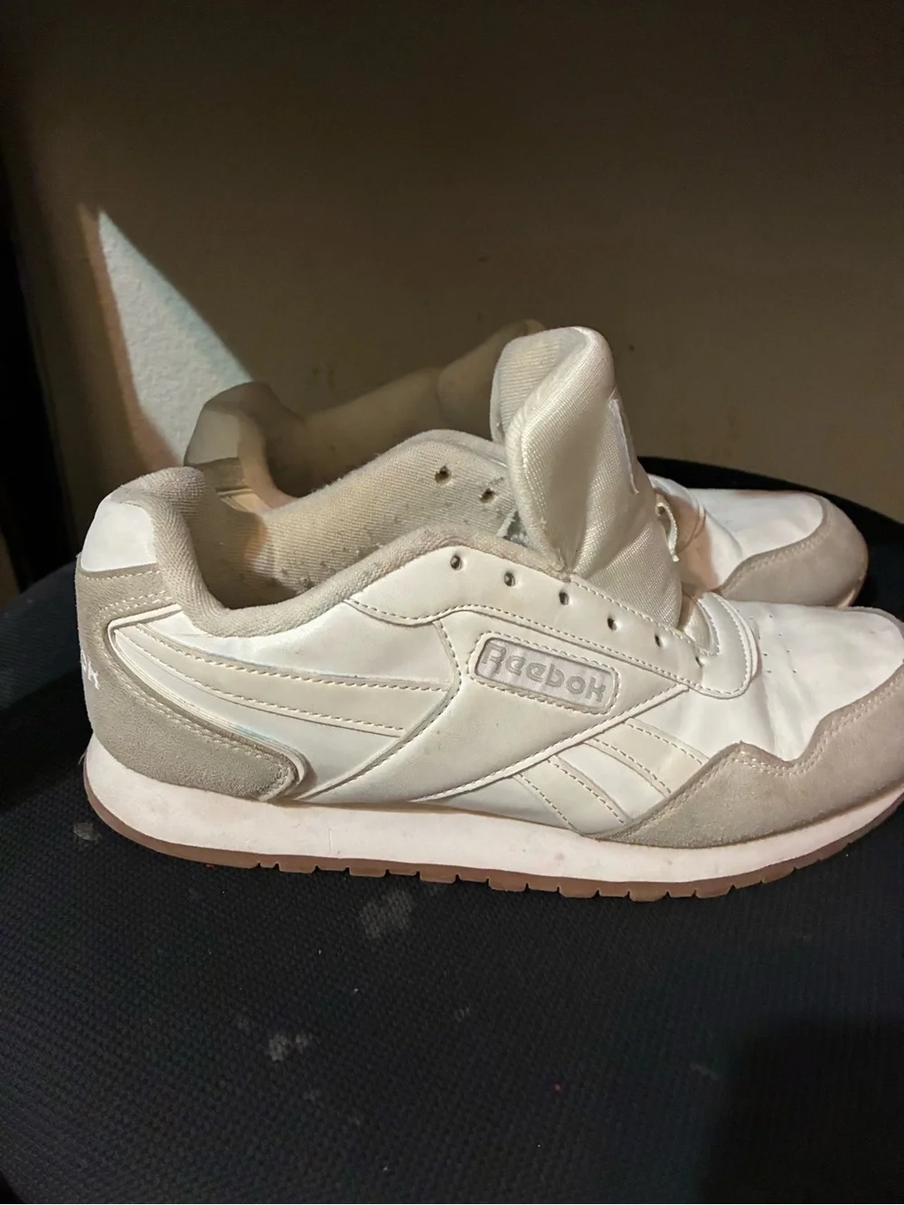 Reebok Men's White and Light Gray Retro Sneakers